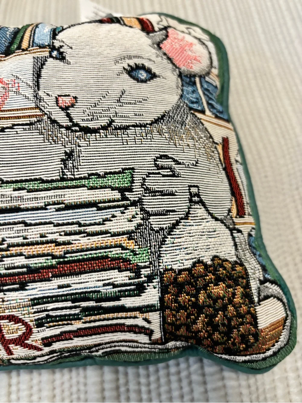 Vintage Tapestry Needlepoint Decorative Pillow